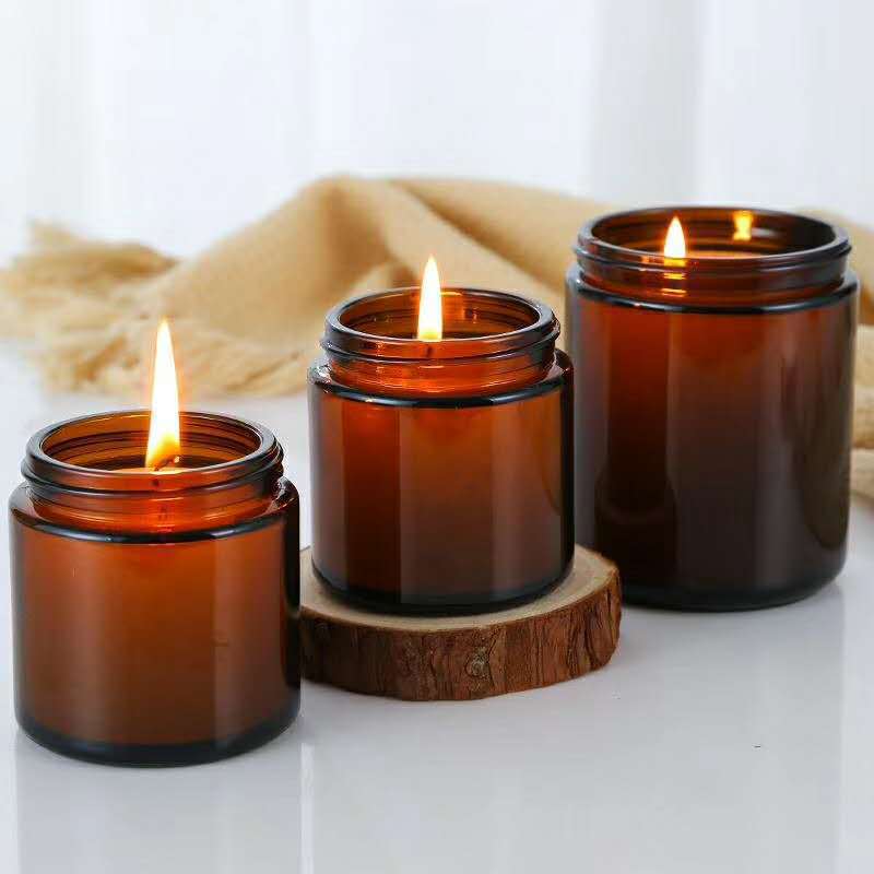 Candle Making Supplies Jars - 6pc 100/250ml 앰버 유리 캔들 항아리