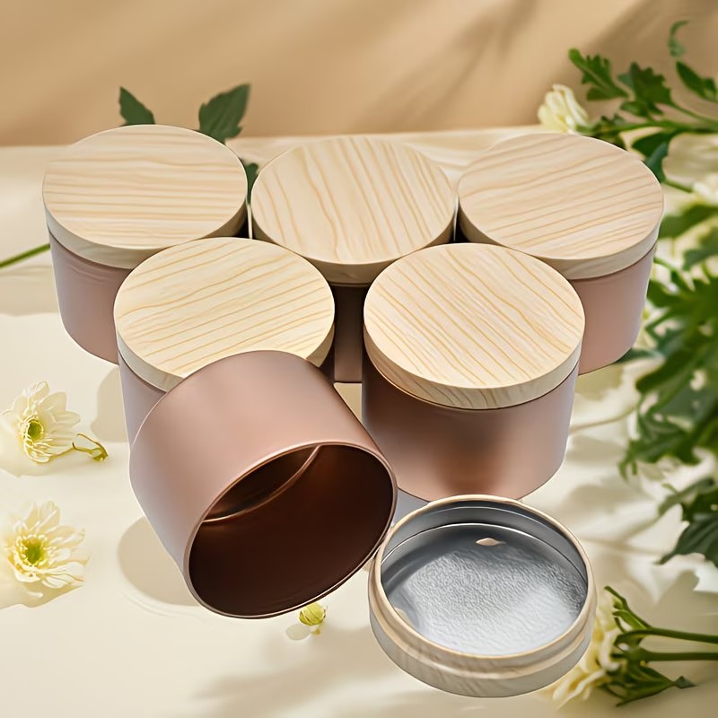 Candle Making Supplies Jars - 6개 세트 로즈 골드 메탈 캔들