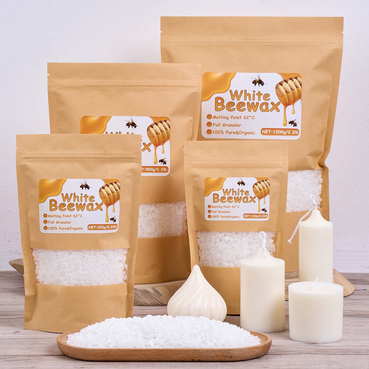 Candle Supplies Beeswax - 1000g 흰색 밀랍 DIY 양초 만들기