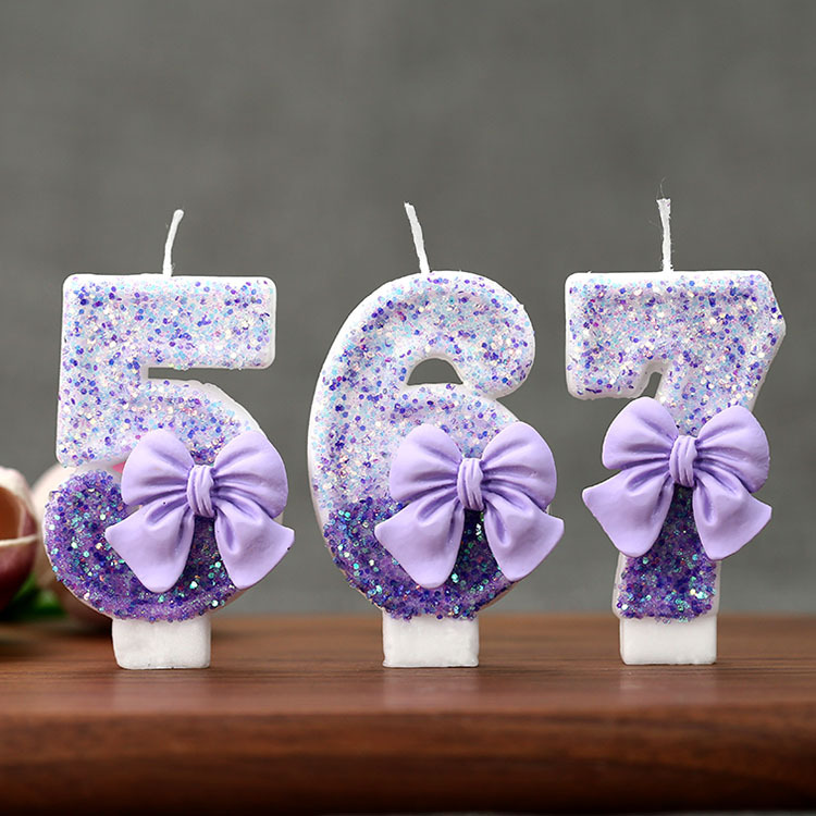 Candle Supplies In - 창의적인 글리터 그라데이션 퍼플 리본 0-9