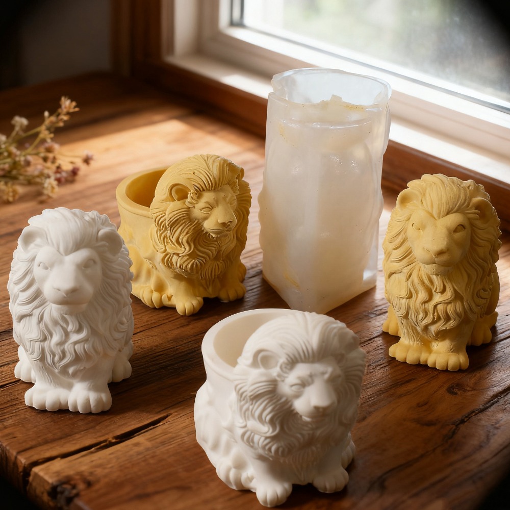 Candle Vessel Supplies - 사자 모양 실리콘 몰드 수제 양초
