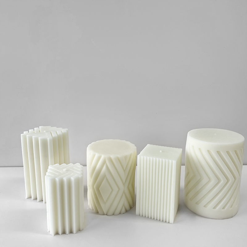 Candle Fragrance Supplies - 기하학적 원통형 향기 캔들 실리콘 몰드,