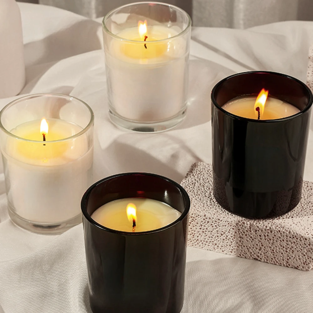 Luxury Candle Supplies Jars - 럭셔리 유리 캔들 항아리, 블랙 화이트