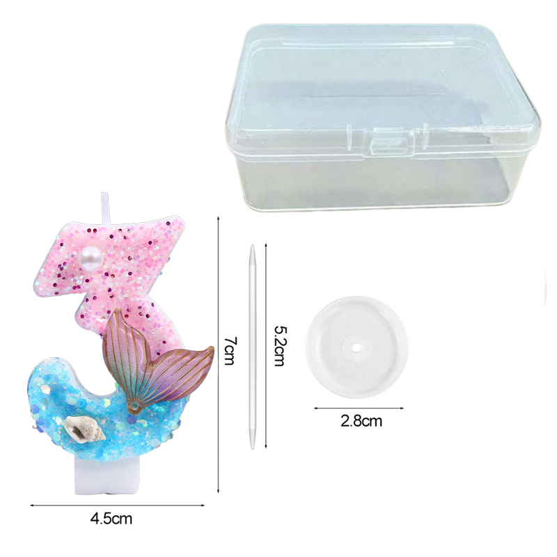 그라데이션 블루 쉘 펄 크리에이티브 디지털 생일 초 - - Candle Supplies In 리뷰 및 가격