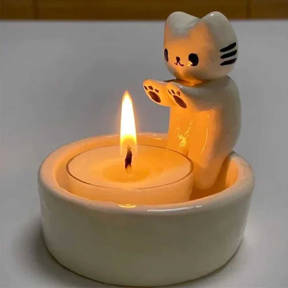 새끼 고양이 캔들 홀더 귀여운 고양이 캔들스틱 창의적인 - Candle Quotes 리뷰 및 가격