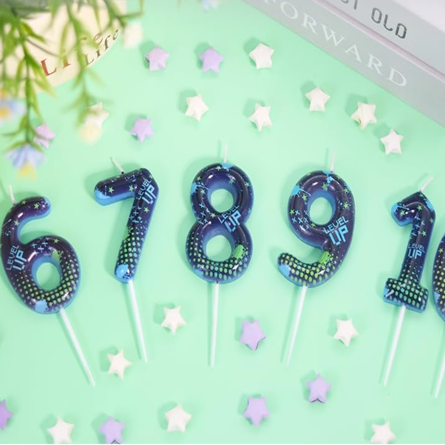 블루 게임보이 0-9 생일 양초, 비디오 게임 케이크  - Candle Supplies In 리뷰 및 가격