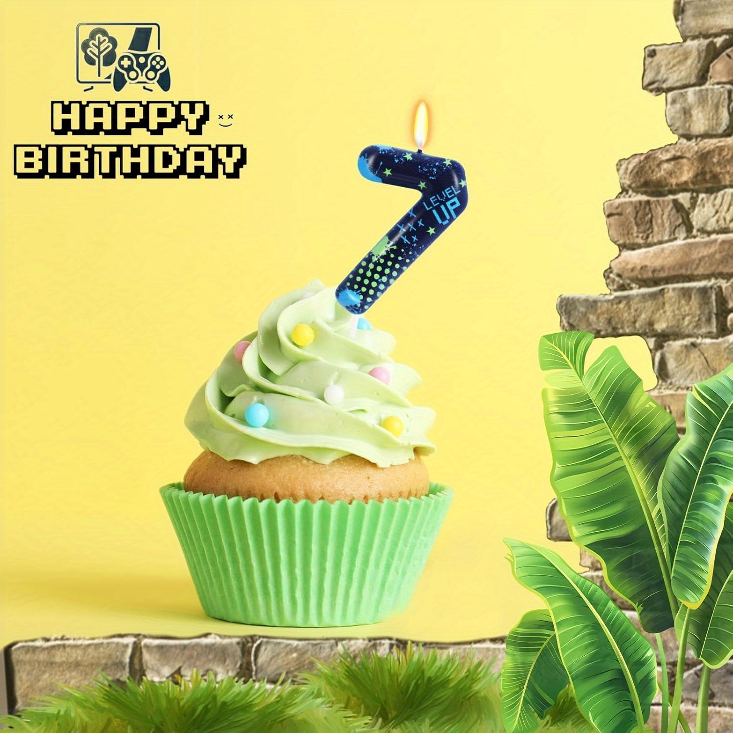 블루 게임보이 0-9 생일 양초, 비디오 게임 케이크  - Candle Supplies In 리뷰 및 가격