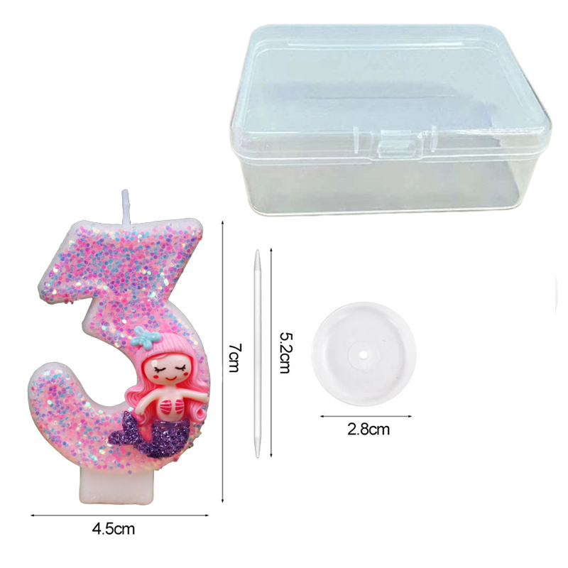 창의적인 핑크 인어 0-9 디지털 생일 양초 - 파티  - Candle Supplies In 리뷰 및 가격