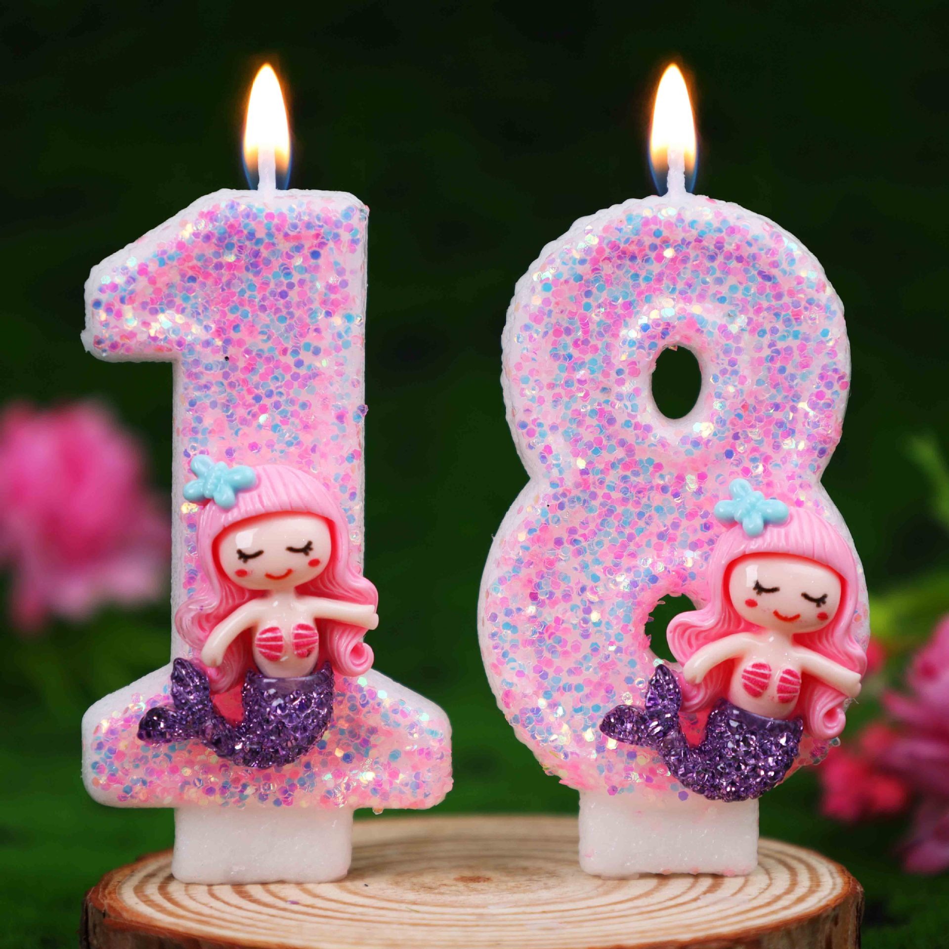 창의적인 핑크 인어 0-9 디지털 생일 양초 - 파티  - Candle Supplies In 리뷰 및 가격