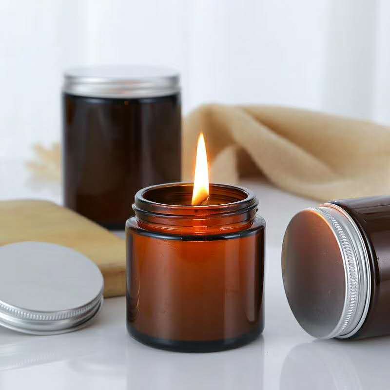 6pc 100/250ml 앰버 유리 캔들 항아리 DIY - Candle Making Supplies Jars 리뷰 및 가격