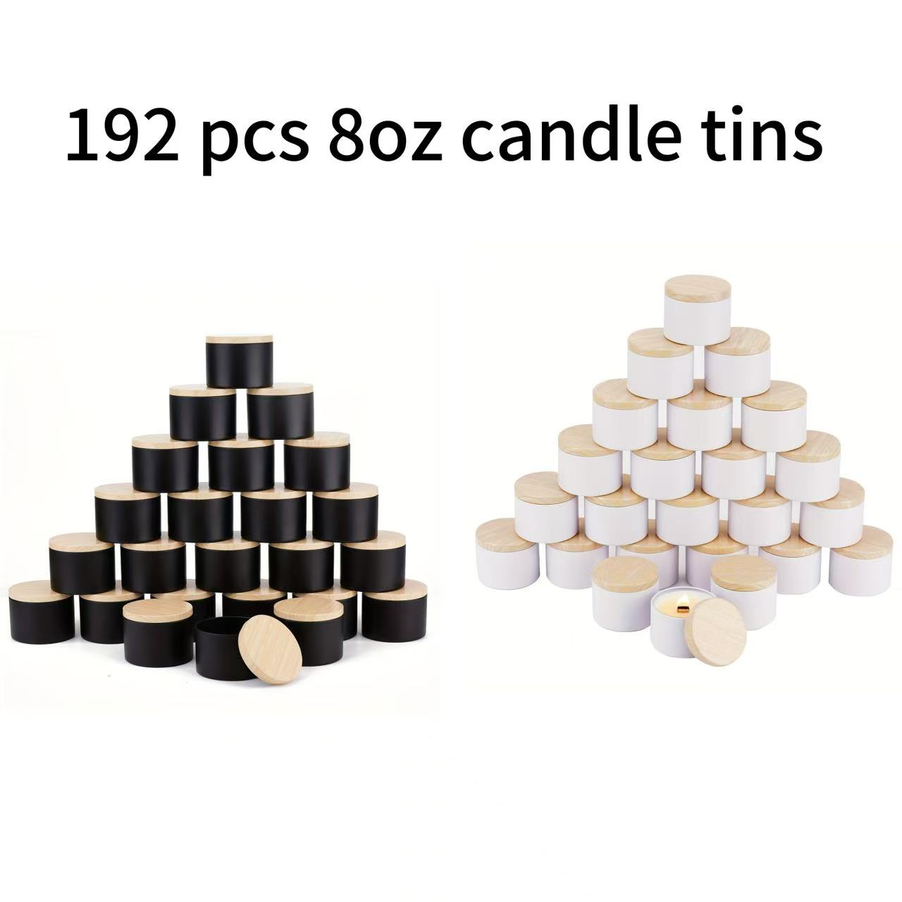 뚜껑이 달린 무광 블랙/화이트 캔들 항아리, 빈 금속  - Candle Vessel Supplies 리뷰 및 가격