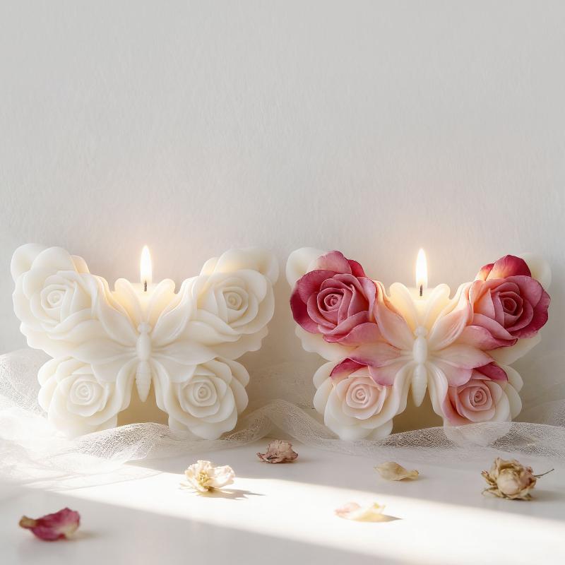 DIY 장미 나비 모양 실리콘 몰드 수제 아로마 캔들  - Candle Making Supplies Usa 리뷰 및 가격