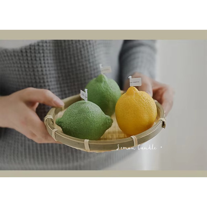 맞춤형 홈 데코 레몬 캔들 사진 촬영 소품 휴일 용품  - Candle Supplies In 리뷰 및 가격